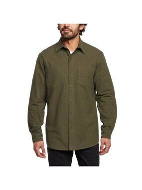 NWT Woolrich Men's XL Chamois Rugged Shirt Jacket Olive Cotton